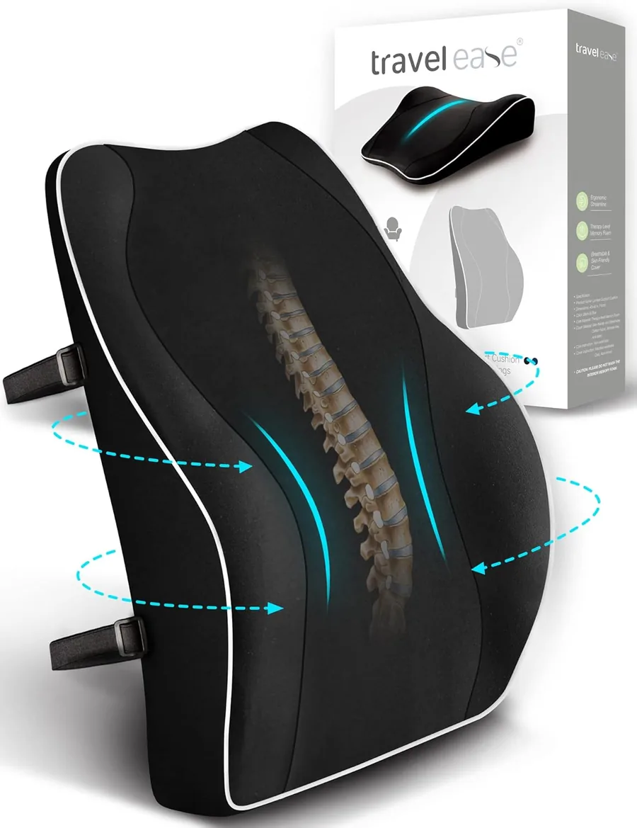 Travel Ease Cojin de Soporte Lumbar Ergonomico