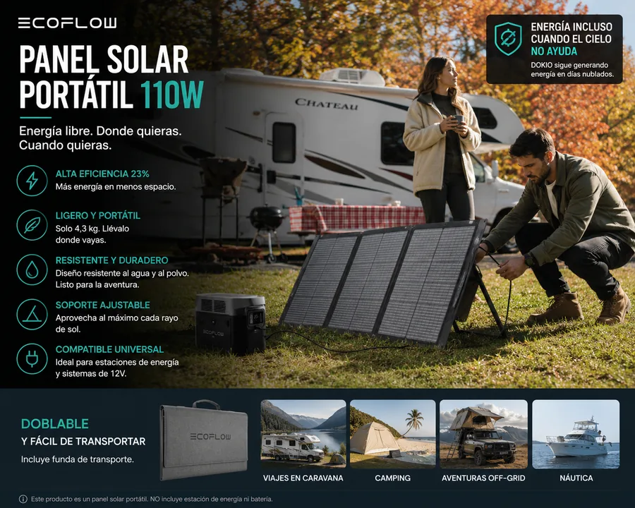 EF ECOFLOW Panel Solar Portatil 110W IP68