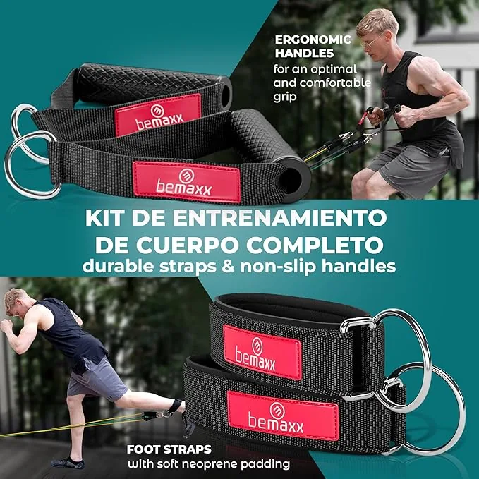 Juego de Bandas de Resistencia Elasticas con Guia de Ejercicios
