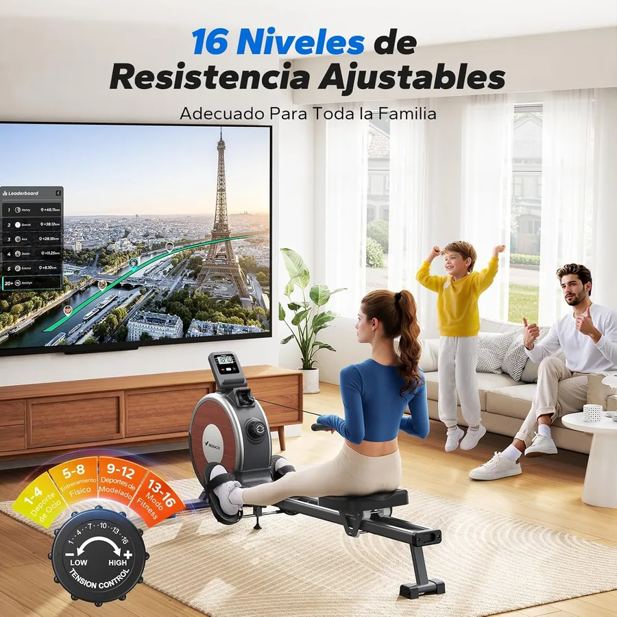 MERACH Maquina de Remo para Casa 16 Niveles