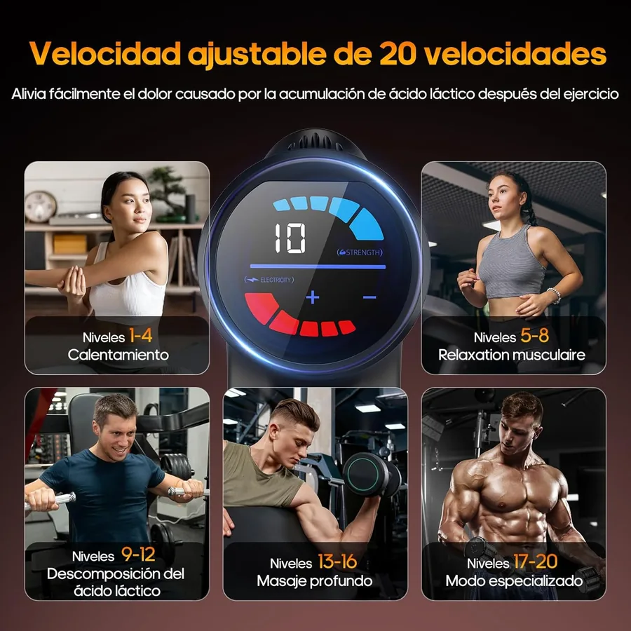 AERLANG Pistola de Masaje Muscular con Calor