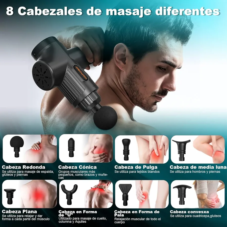 Pistola de Masaje Muscular Electrica 30 Velocidades