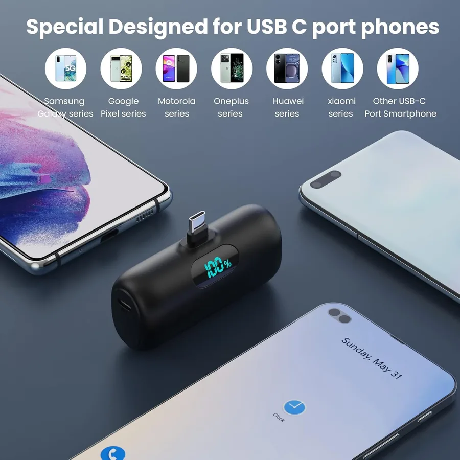 Feob Mini Power Bank 5000mAh USB C