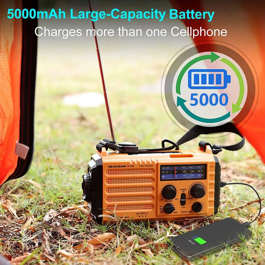 Radio Solar Manivela 5000mAh