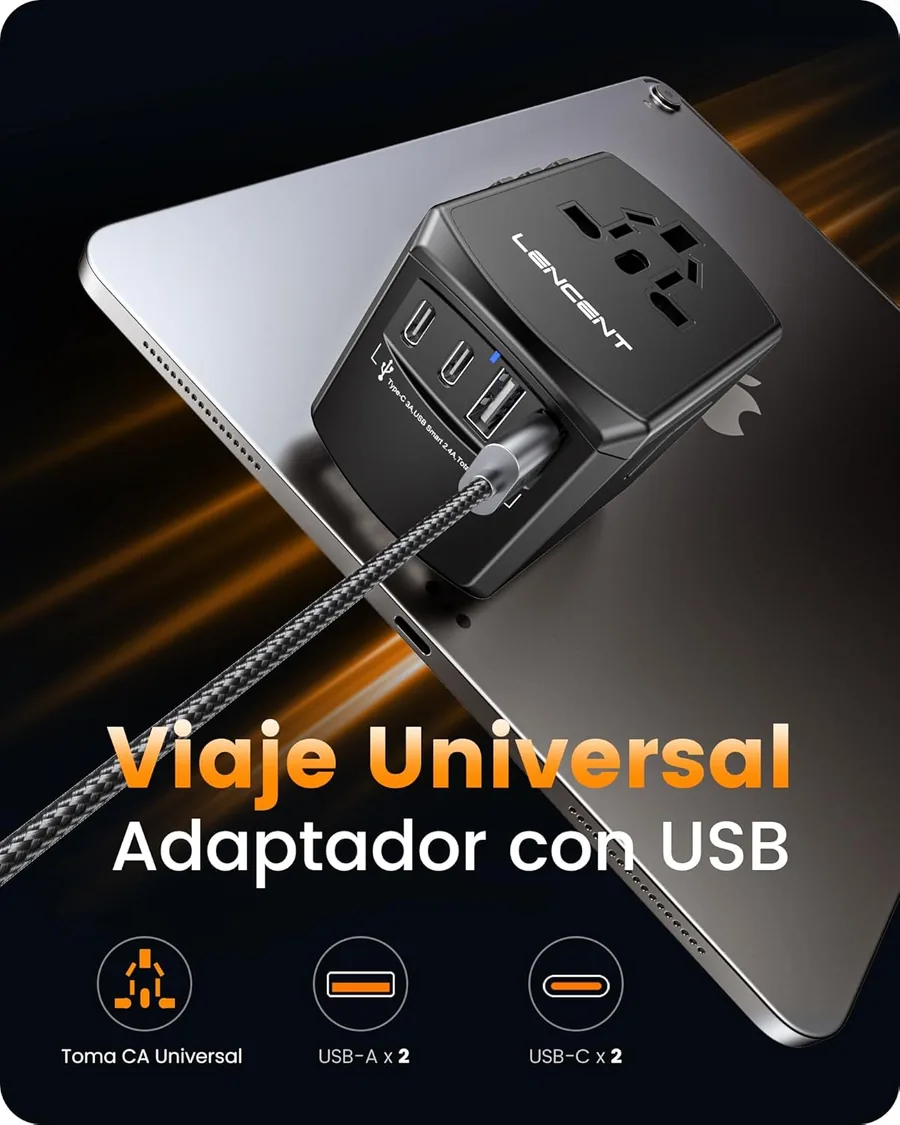 LENCENT Adaptador Enchufe de Viaje Universal