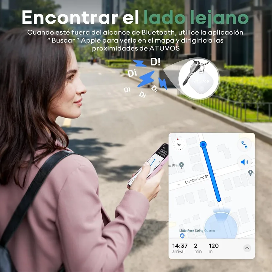 ATUVOS Air Tag Smart Tracker 4 Pack Blanco