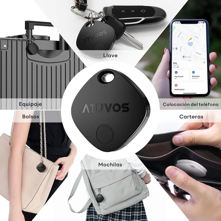 ATUVOS Air Tag Smart Tracker 4 Pack Negro