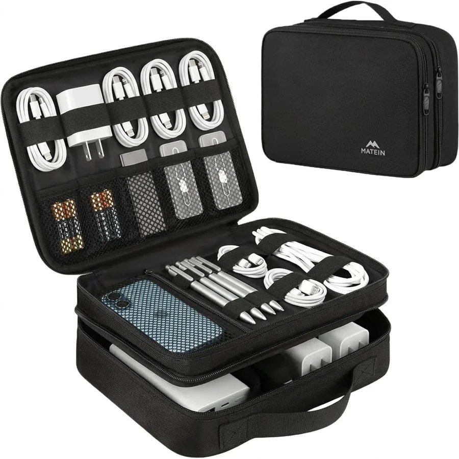 MATEIN Organizador Cables Viaje 2 Capas