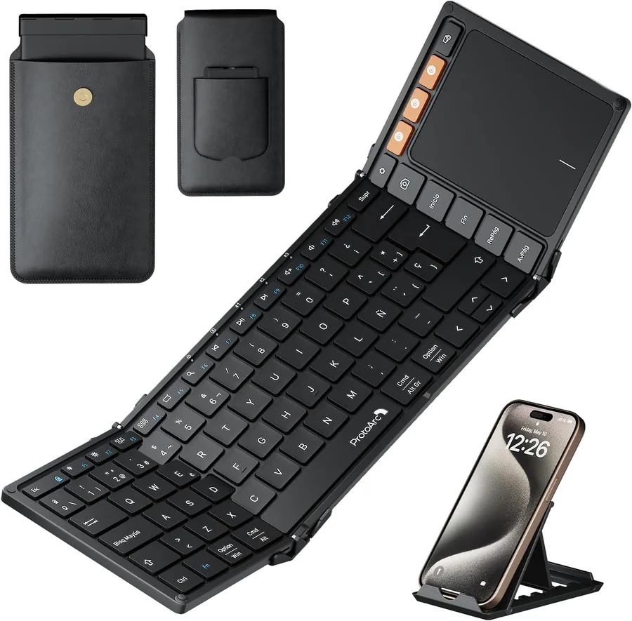 ProtoArc Teclado Bluetooth Plegable con Touchpad
