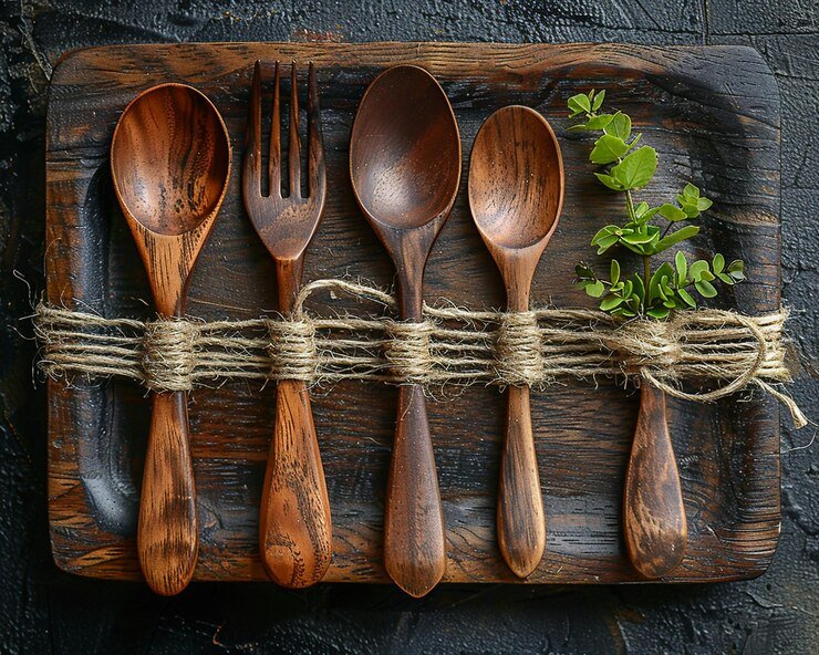 Wooden cutlery set